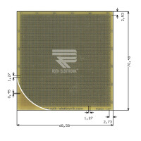 Laborkarte FR4 RM 1,27 mm 68,58 x 70,84 mm