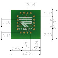 Roth Elektronik - RE460-07 Europlatine SMD-Adapter PLCC...