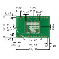 Roth Elektronik - RE932-07ST Europlatine Adapter SO 24w...